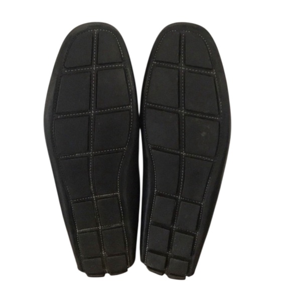 authentic Vía Spiga men\'s designer black leather loafers drivers sz 11 main image 5